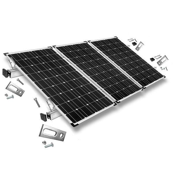 Kit de fixation Offgridtec avec vis de suspension pour installation sur toit en pente 3 panneaux solaires hauteur de cadre 35 mm, 8-01-013765-006