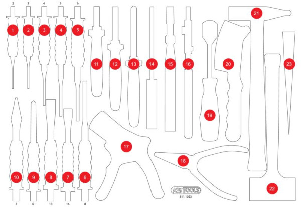 KS Tools Insert en mousse vide pour 811.1023, 811.1023-97