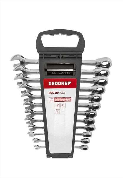 Jeu de clés mixtes à cliquet GEDORE rouge SW8-19mm 12 pièces, 3300850