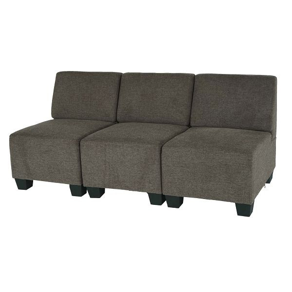 Mendler Canapé modulaire 3 places Couch Lyon, tissu/textile, marron, sans accoudoirs, 3x75615