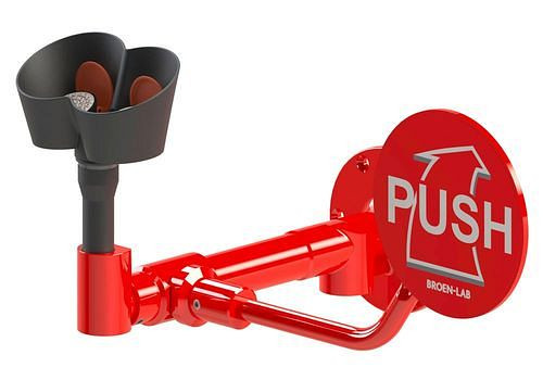 Douchette oculaire B-SAFETY avec 2 pommes de douche 45°, rouge, montage mural, DVGW, 306254