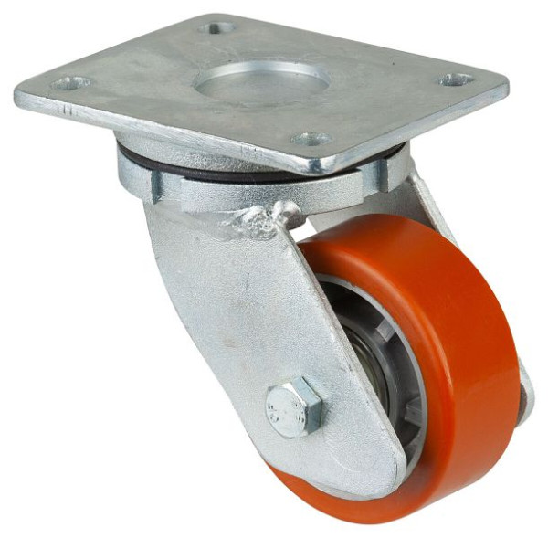 Roulettes BS Roulette robuste, largeur 30 mm, Ø100 mm, jusqu'à 200 kg, bande de roulement polyuréthane coulé 95 Shore A, corps de roue aluminium, roulements à billes, RR100.B90.101