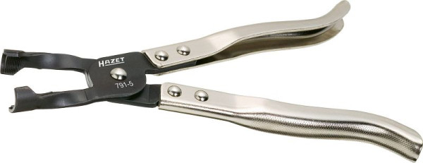 Pince Hazet pour bagues d'étanchéité pour tiges de soupapes, mors trempés, dentés en croix, sur FORD, OPEL, NISSAN etc., surface : nickelée, mors brunis, 791-5