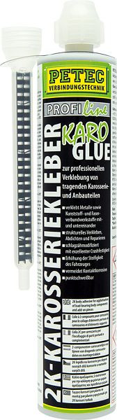 Petec Karro Glue, adhésif pour le corps 2K, cartouche coaxiale 195 ml, VÉ: 12 pièces, 98195