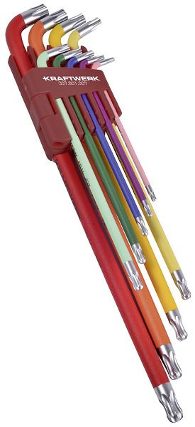 Kraftwerk Jeu de clés Torx® L extra longues, 9 pièces, T10 - T50, 307.801.009
