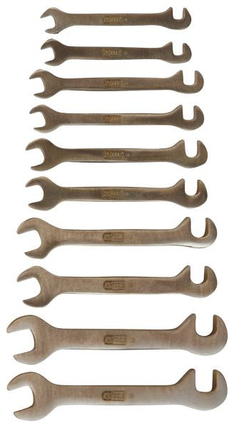 KS Tools Jeu de clés à fourche doubles en tôle BRONZEplus, petit, 10 pièces, 963.7131