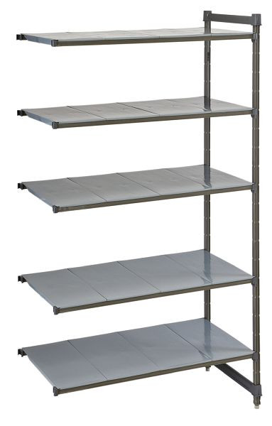 Unité complémentaire fermée Cambro Camshelving® Basics Plus, 190 kg par étagère, 5 étagères, 46 x 132,8 x 214 cm, CBA185484S5580
