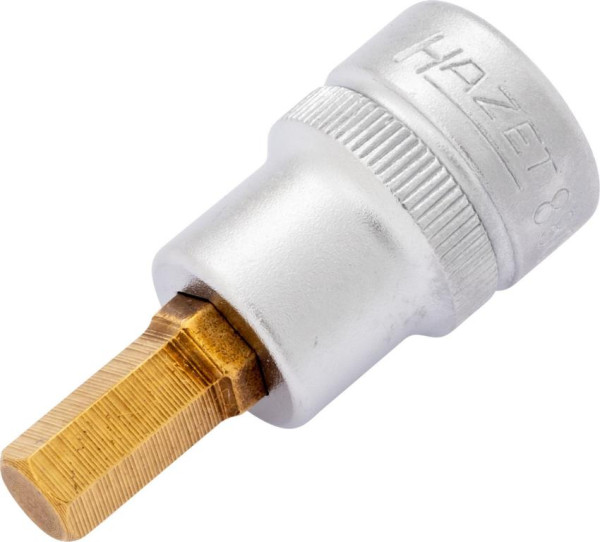 Douille tournevis Hazet, carré creux 10 mm, profil six pans creux, 7 mm, extra court avec moletage, 8801K-7