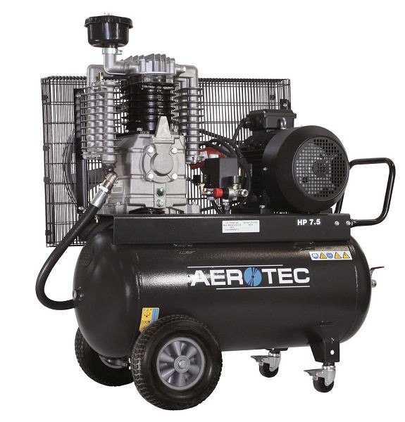 Compresseur à piston industriel AEROTEC air comprimé 400V lubrifié à l'huile, 690 l/min, mobile, 2 étages, 2010190