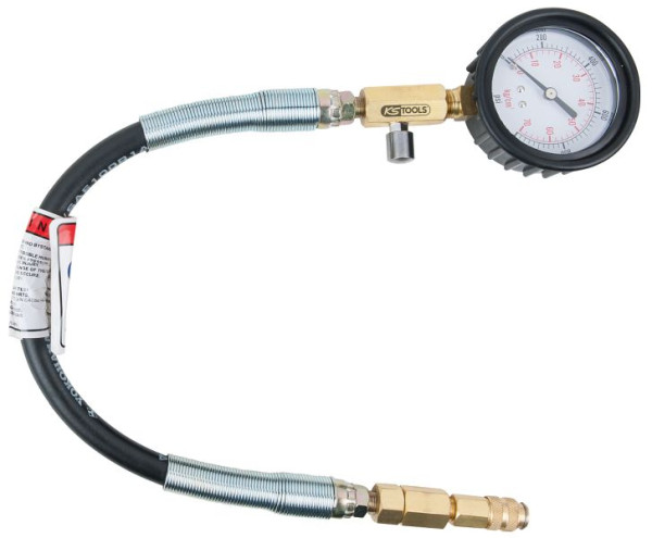 Manomètre KS Tools avec tuyau, 0-1000 psi, diamètre 70 mm, 150.3661
