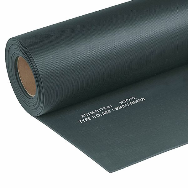 Notrax Tapis de tableau électrique Classe 1 Tapis de protection isolants 833, Noir, 91 cm, Vendu au mètre, 833C0036BL
