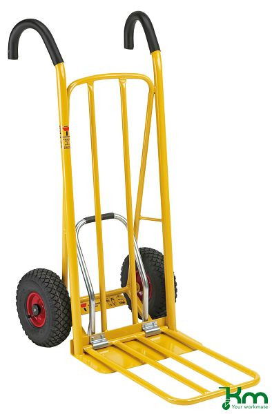 Kongamek Baggage & Sack Truck 810 x 500 x 1140mm Jaune 2 Roulettes Fixes KM145251