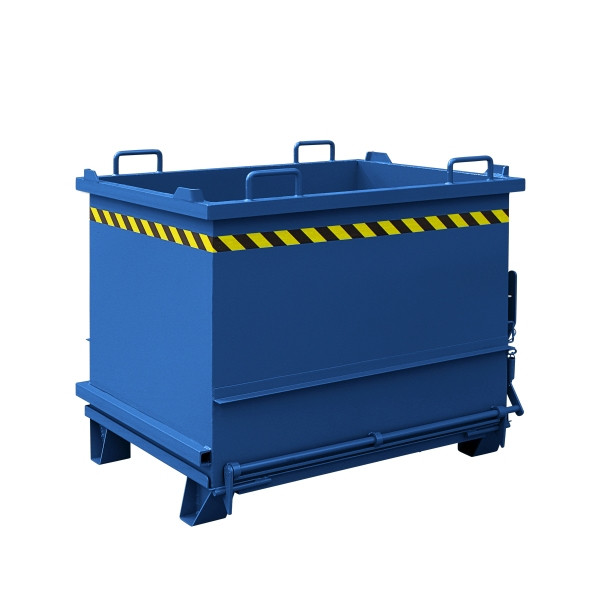 Conteneur de matériaux de construction industriels Eichinger avec fond rabattable, 1500 kg, 750 litres, bleu gentiane, 20351000000097