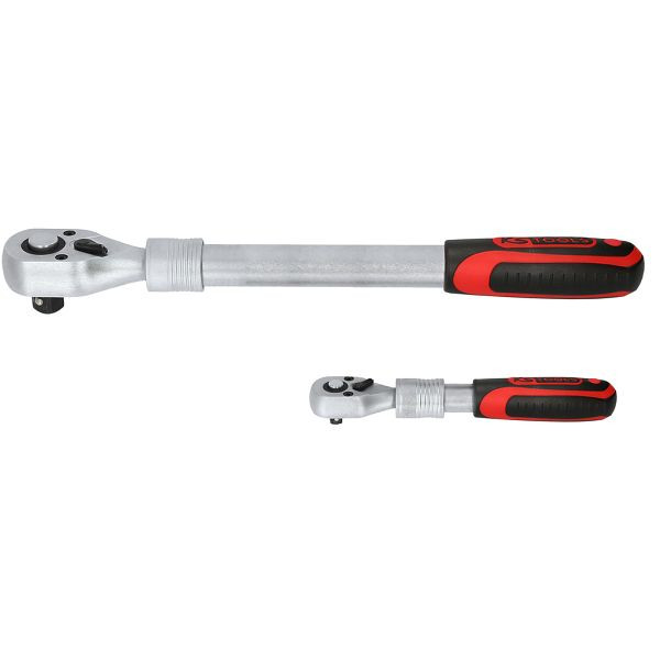 KS Tools Jeu de cliquets télescopiques réversibles 1/4" + 1/2", 2 pièces, 914.1412