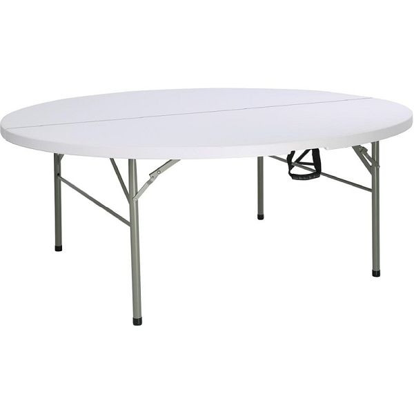 Table pliante ronde Bolero blanc 183cm, HC270