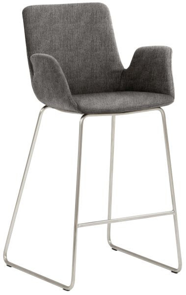 Tabouret Mayer Sitzmöbel 1222, piètement luge en acier inoxydable, gris asphalte, 1222_K4_30080