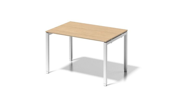 Bureau Bisley Cito, structure en U réglable en hauteur 650-850 mm, H 19 x L 1200 x P 800 mm, érable/blanc signalisation, DUH1208MP396