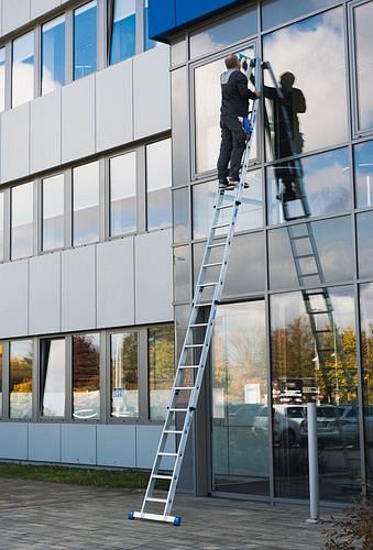 Échelle à rallonge Krause en aluminium, jeu de 4 pièces, 20 marches, R 13, 307648