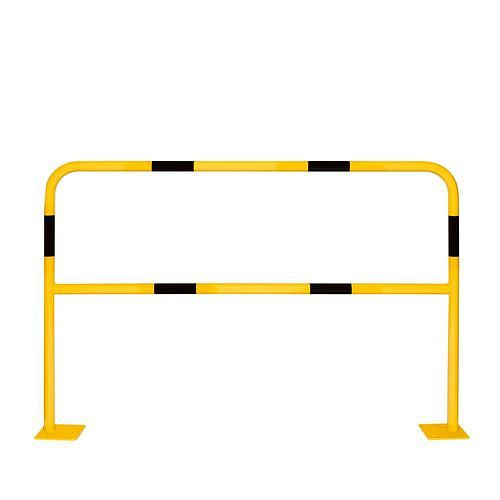 Grille de protection Moravia, plastifiée jaune, rayures noires, à cheviller, Ø : 40 mm, H 1000 mm, 311114