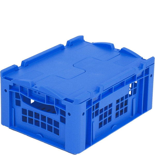 BITO Euro bac gerbable XL couvercle/palette /XLD43173 400x300x170 bleu, parois du couvercle perforées, C0292-0057