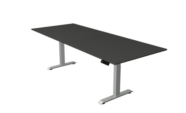 Kerkmann table debout/assise Move 4 nouveau 250 x 100 cm cadre argent, plateau anthracite, 10041213