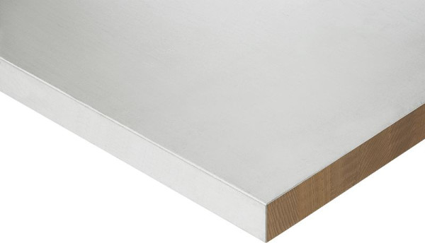 Plan de travail RAU avec revêtement en acier inoxydable, L1250 x P900 x S50 mm, ES-125-090-50