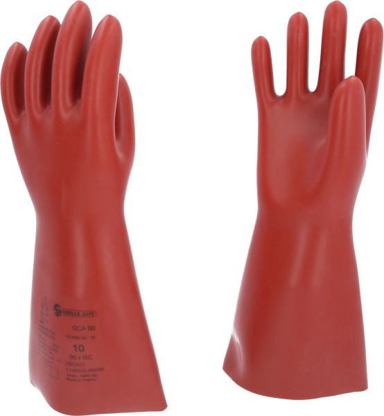 KS Tools Gant de protection pour électricien avec protection mécanique et thermique, taille 10, classe 00, rouge, 117.0084