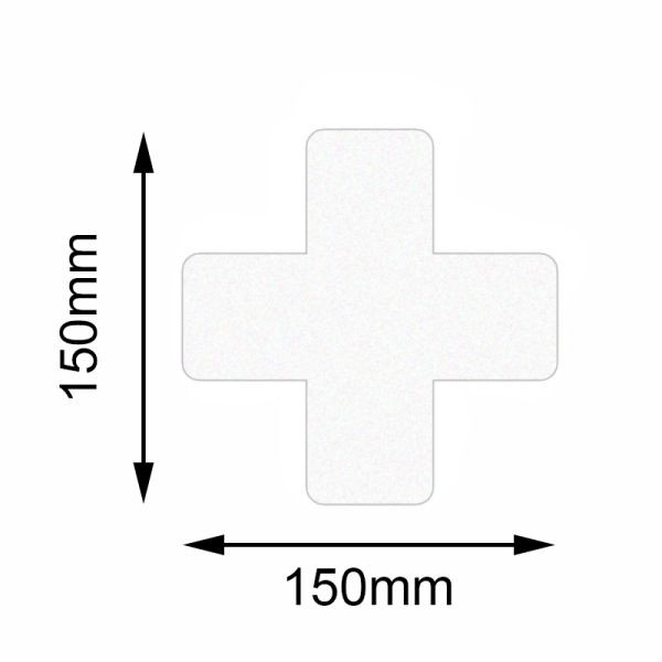 Marqueur de sol Mehlhose Croix blanche de sécurité 150x150mm, UE: 10 pièces, KSEX1V10