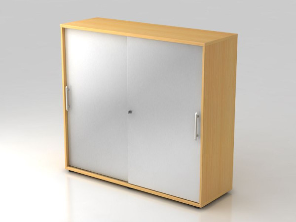 Armoire à portes coulissantes Hammerbacher 3OH 120cm poignée de garde-corps hêtre/argent, 120x40x110 cm (LxPxH), V1753S/6/S/RE