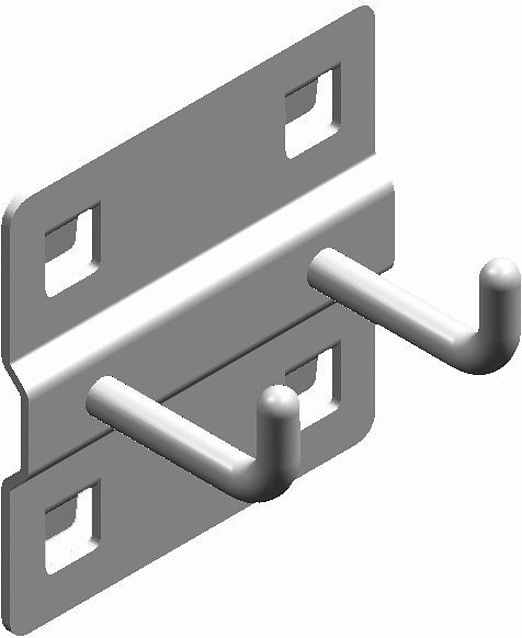 Crochet double Kunzer , court pour perforation de la paroi arrière 10x10 mm, WES1701.1