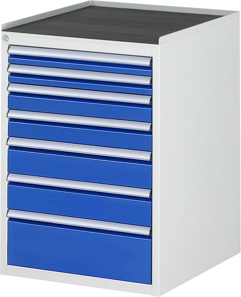 Armoire à tiroirs RAU série 7000, support métallique, 7 x tiroirs taille L 2xH60, 2xH90, 2xH120, 1xH180 mm, 580x825x650 mm, 03-L5.0A-MT.11