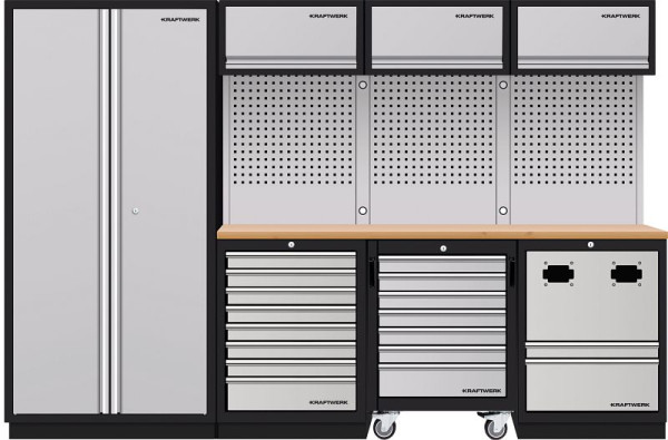 Kraftwerk MOBILIO paroi d'armoire à 4 éléments avec paroi à trous carrés, 3964K