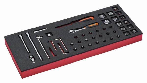 Insert Bahco 1/3, clé à douille + accessoires 1/4", 45 pièces, FF1E2002