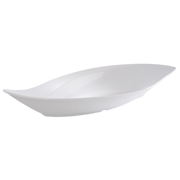 Bol APS -LEAF-, 42 x 19,5 cm, hauteur : 6,5 cm, mélamine, blanc, 1 litre, 84200