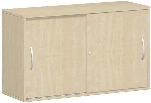 armoire à portes coulissantes geramöbel, étagère supérieure 25 mm, avec pieds réglables, verrouillable, 1200x425x720, érable/érable, S-312153-AA