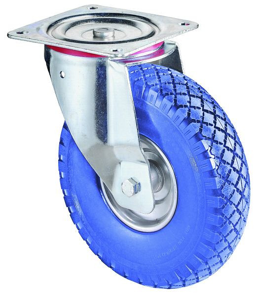 Rouleau de transport BS rollers, largeur 85 mm, Ø260 mm, jusqu'à 160 kg, pneus polyuréthane, corps de roue jante acier aluminium argent, roulement à rouleaux, L400.C91.262