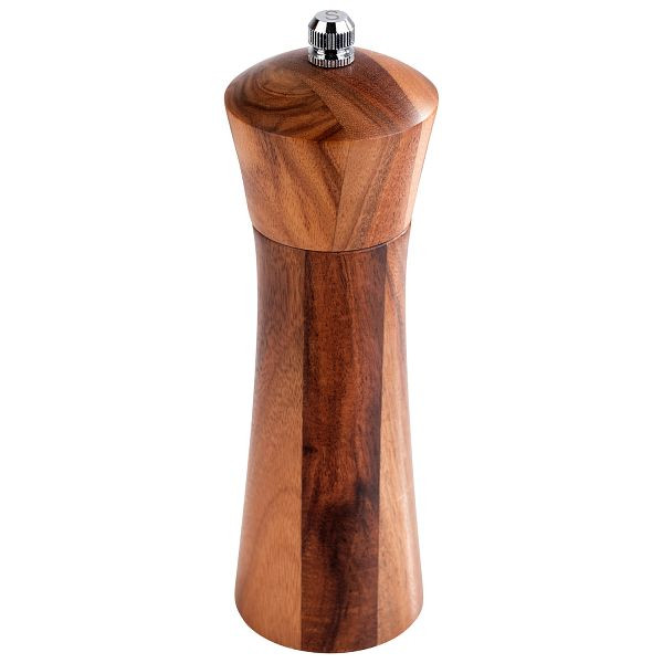 Moulin à sel APS, Ø 5 x 17 cm, bois d'acacia, broyeur en acier inoxydable, arbre en acier inoxydable, 40418