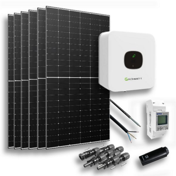 Système solaire à alimentation directe Offgridtec 2,58 kW Module solaire Longi - Growatt MIC-2000 TL-X Wifi, 4-01-017695