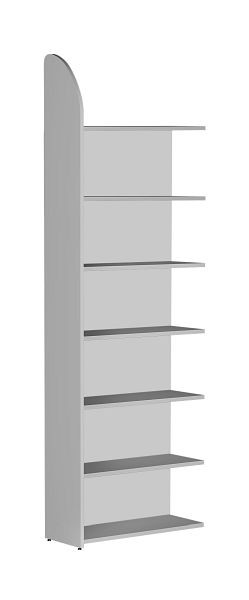 Kerkmann DANTE étagère 2600 x 800 mm avec paroi arrière, 7 étagères, gris clair, 50986011