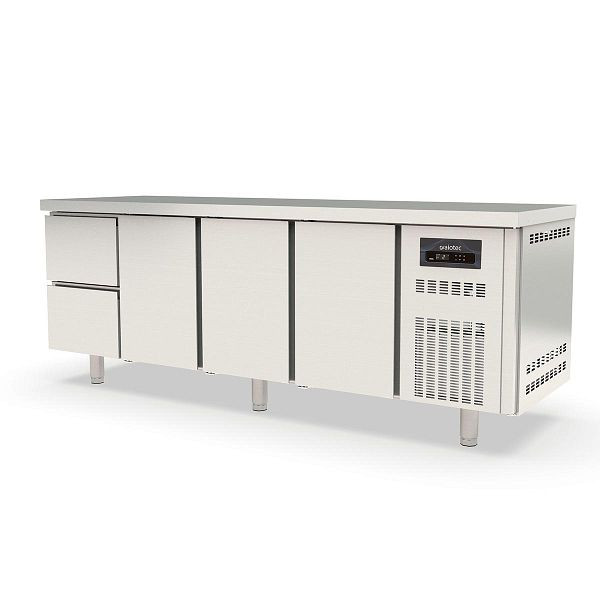 Table réfrigérante Vaiotec TOPLINE 700 / 4 compartiments GN1/1 avec 2 tiroirs / 3 portes, 10304