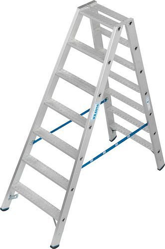 Escabeau Krause en aluminium, accessible des deux côtés, 2 x 7 marches R 13, 307628