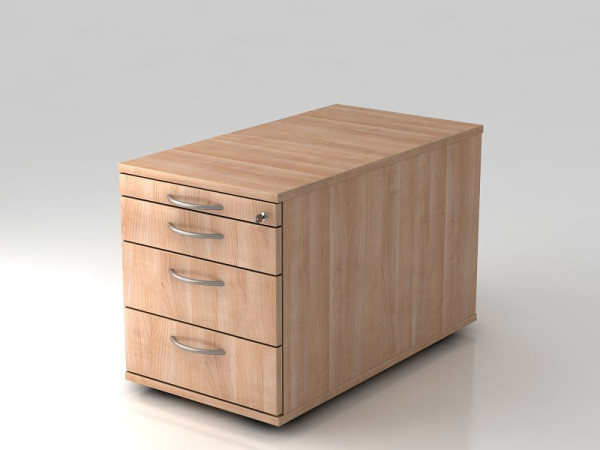 Conteneur roulant Hammerbacher 80cm, 3 tiroirs, poignée étrier noyer, 42,8x51,2x80 cm, 1/2/3/3 HE, VTC30/N/N/BM