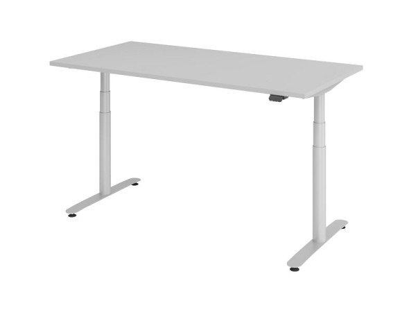 Hammerbacher bureau assis-debout électrique 160x80cm gris/argent, VXDLR16/5/S