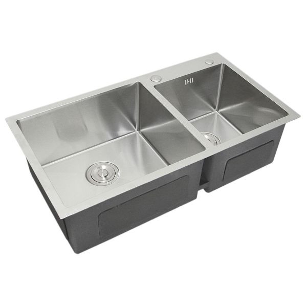 Évier double KuKoo en acier inoxydable, 26077