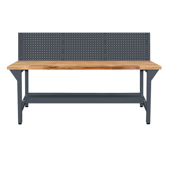 Etabli de table d'emballage ADB H850xP750xL2000mm RAL7016 table de travail pour banc d'assemblage à parois perforées, 42682