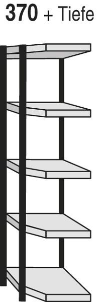 Kerkmann étagère d'angle Stora 100, P 300 x H 1900 mm, argent/gris clair, 51248714