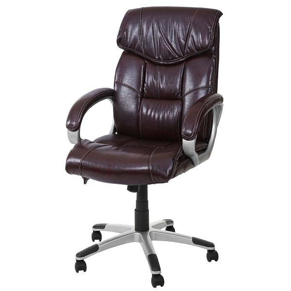 Chaise de bureau Mendler HWC-A71, chaise pivotante de direction, similicuir, bordeaux, 14055
