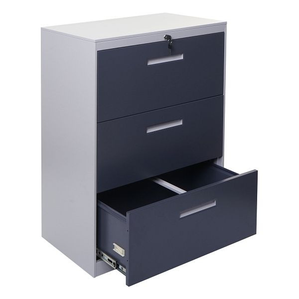 Mendler classeur suspendu HWC-A10, classeur armoire de bureau armoire en acier, A4 verrouillable, 103x76x46cm gris-gris foncé, 72650+72651