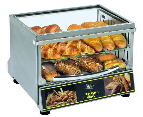 Réchauffeur de pâtisserie / réchaud à croissants ROLLER GRILL BW 30, régulateur de température et d'humidité, capacité jusqu'à 30 petits pains, intérieur et extérieur en acier inoxydable, BW30