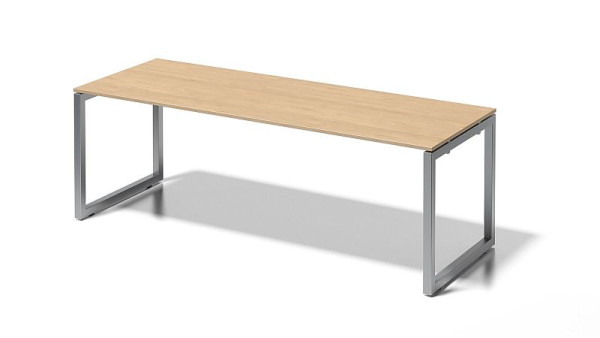 Bureau Bisley Cito, structure en O hauteur fixe 730 mm, H 19 x L 2200 x P 800 mm, érable/argent, DOF2208MP355